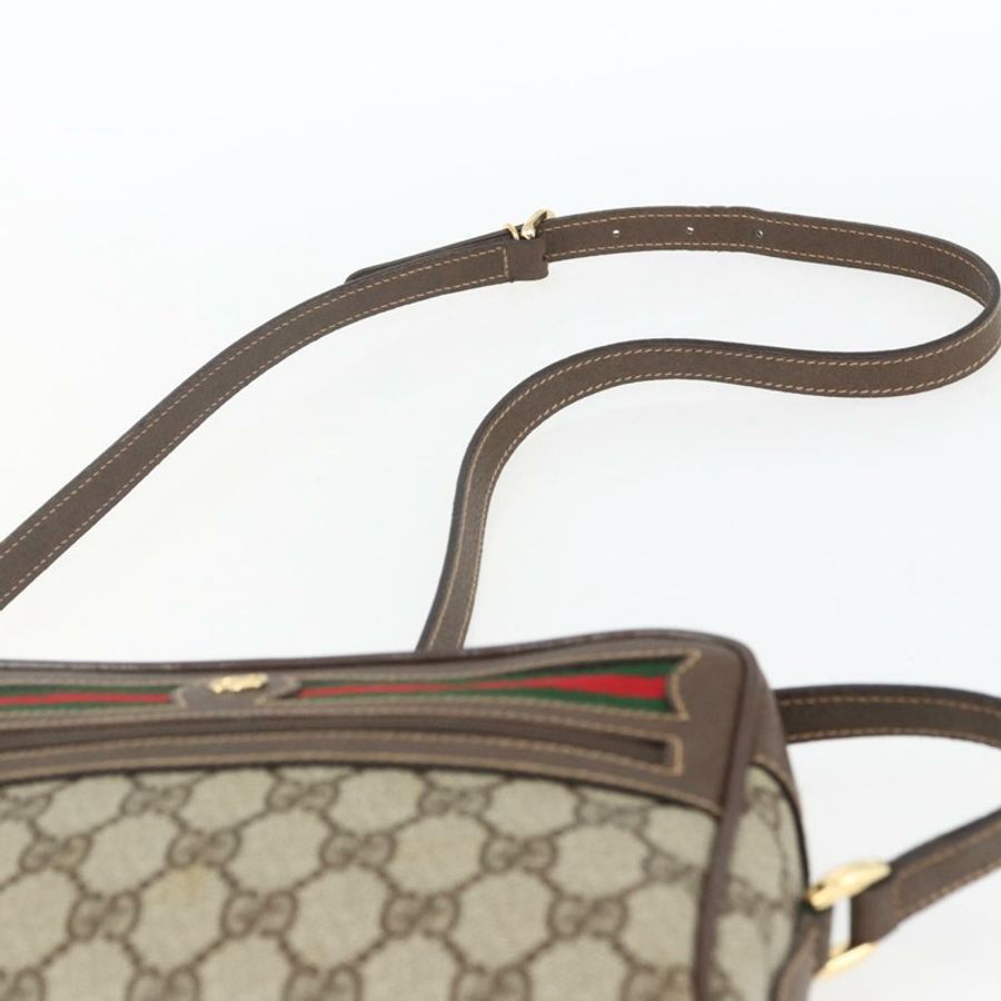 【日本直送】GUCCI GG Supreme Web Sherry Line 手提包 PVC 米色 金色 001 56 6655 正品 SW1871-7