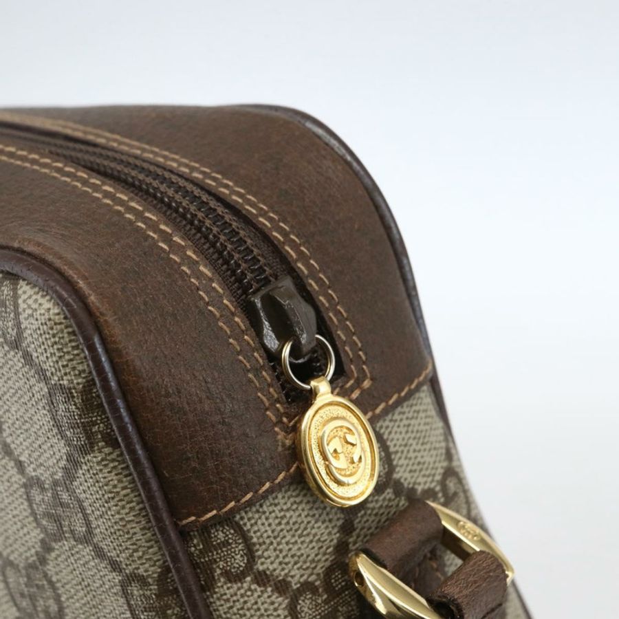 【日本直送】GUCCI GG Supreme Web Sherry Line 手提包 PVC 米色 金色 001 56 6655 正品 SW1871-8