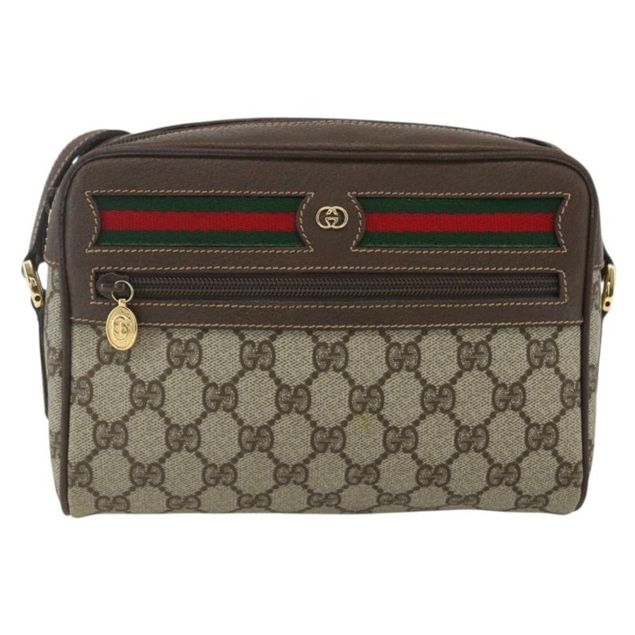 【日本直送】GUCCI GG Supreme Web Sherry Line 手提包 PVC 米色 金色 001 56 6655 正品 SW1871-12