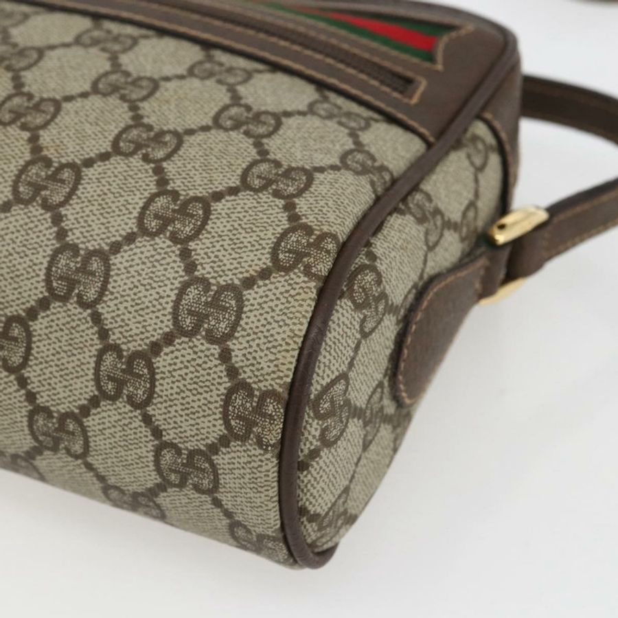 【日本直送】GUCCI GG Supreme Web Sherry Line 手提包 PVC 米色 金色 001 56 6655 正品 SW1871-13