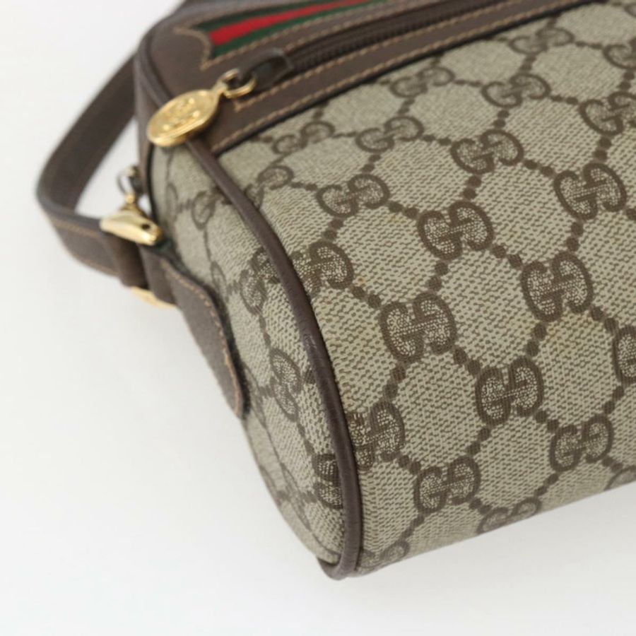 【日本直送】GUCCI GG Supreme Web Sherry Line 手提包 PVC 米色 金色 001 56 6655 正品 SW1871-14