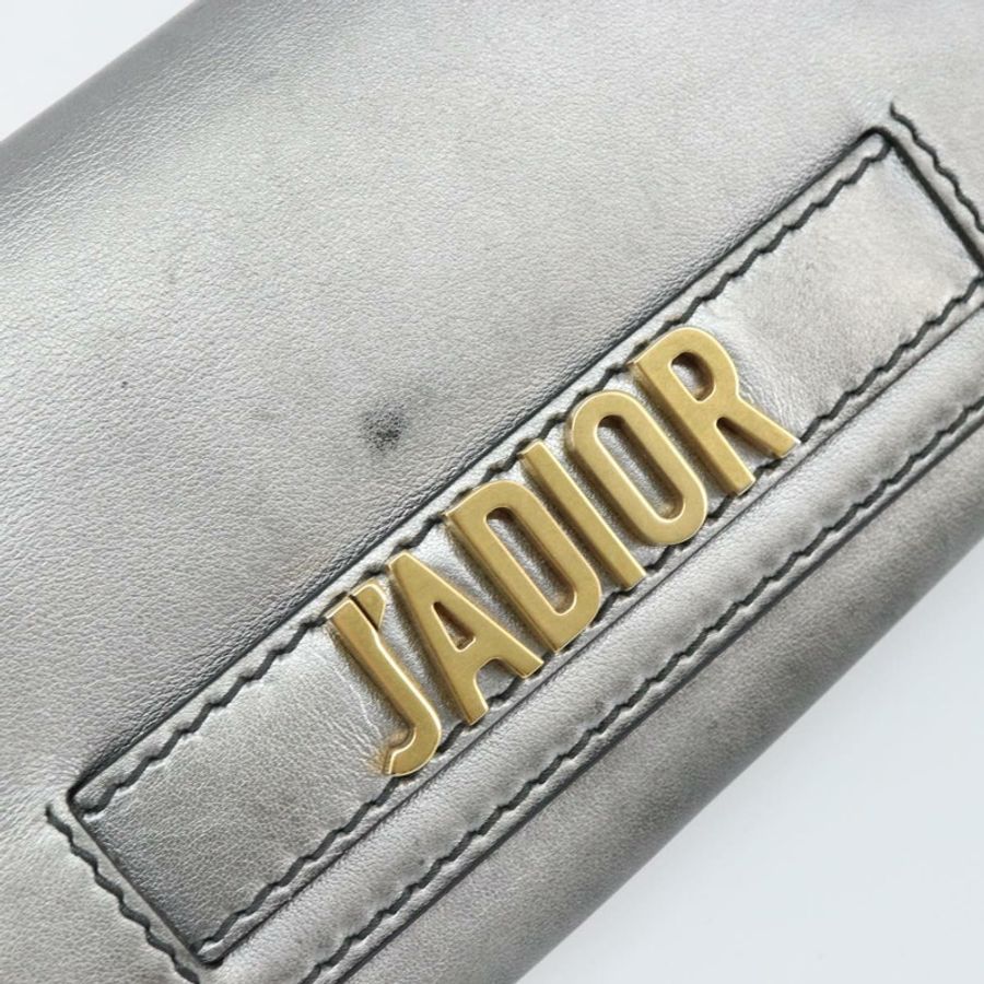 【日本直送】Christian Dior 鏈條皮夾單肩包 皮革 銀色 金色 正品 ka1712V-18