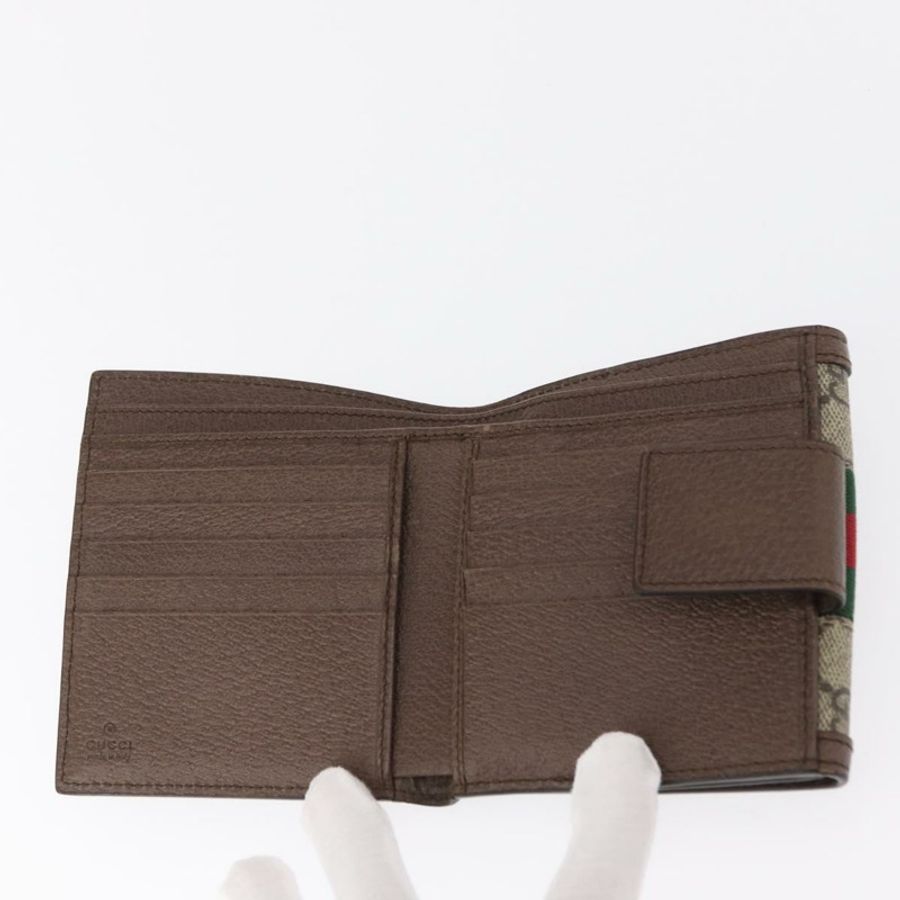 【日本直送】GUCCI GG Supreme Web Sherry Line 錢包 PVC 米色 紅色 523173 正品 ki6372V-7