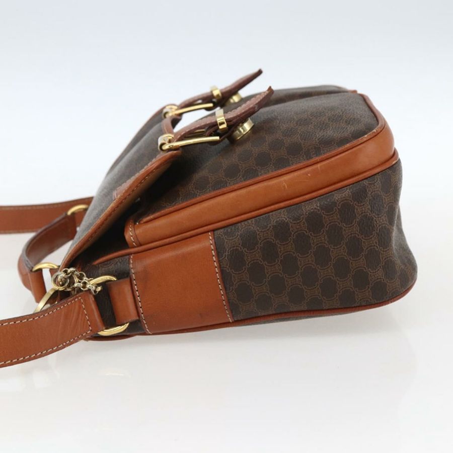 【日本直送】CELINE Macadam帆布手提包 PVC皮革 2way Brown Gold Auth ep12949V-2