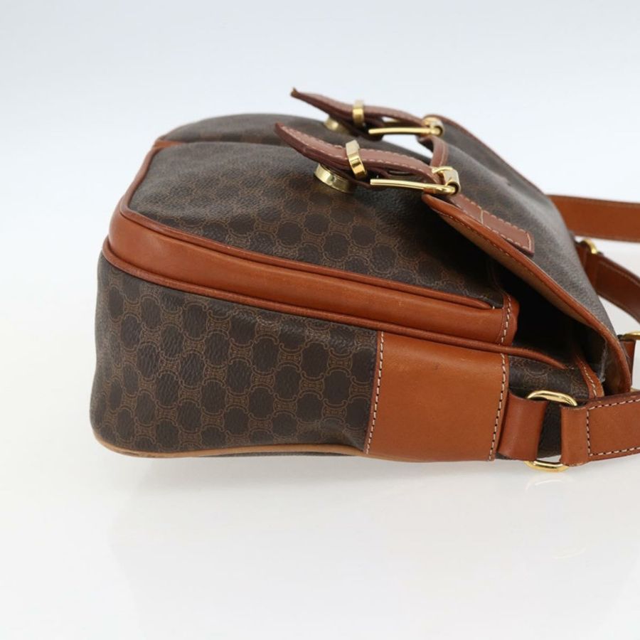 【日本直送】CELINE Macadam帆布手提包 PVC皮革 2way Brown Gold Auth ep12949V-3
