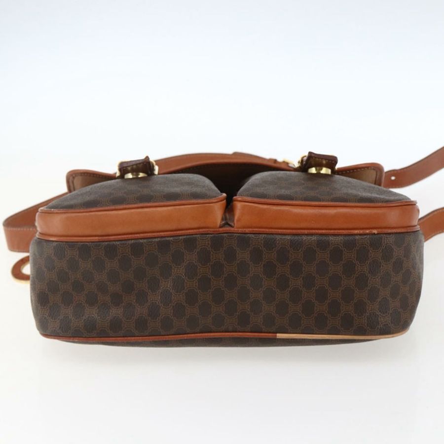 【日本直送】CELINE Macadam帆布手提包 PVC皮革 2way Brown Gold Auth ep12949V-4
