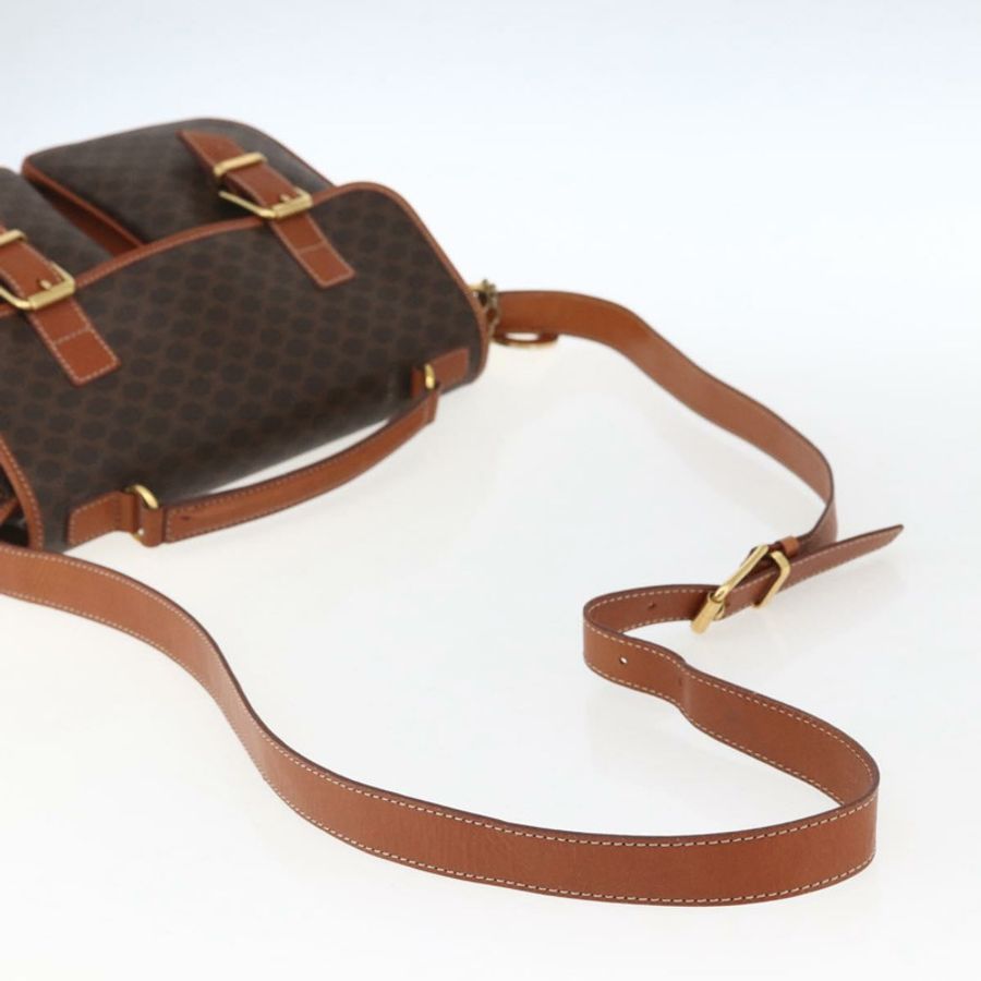 【日本直送】CELINE Macadam帆布手提包 PVC皮革 2way Brown Gold Auth ep12949V-7
