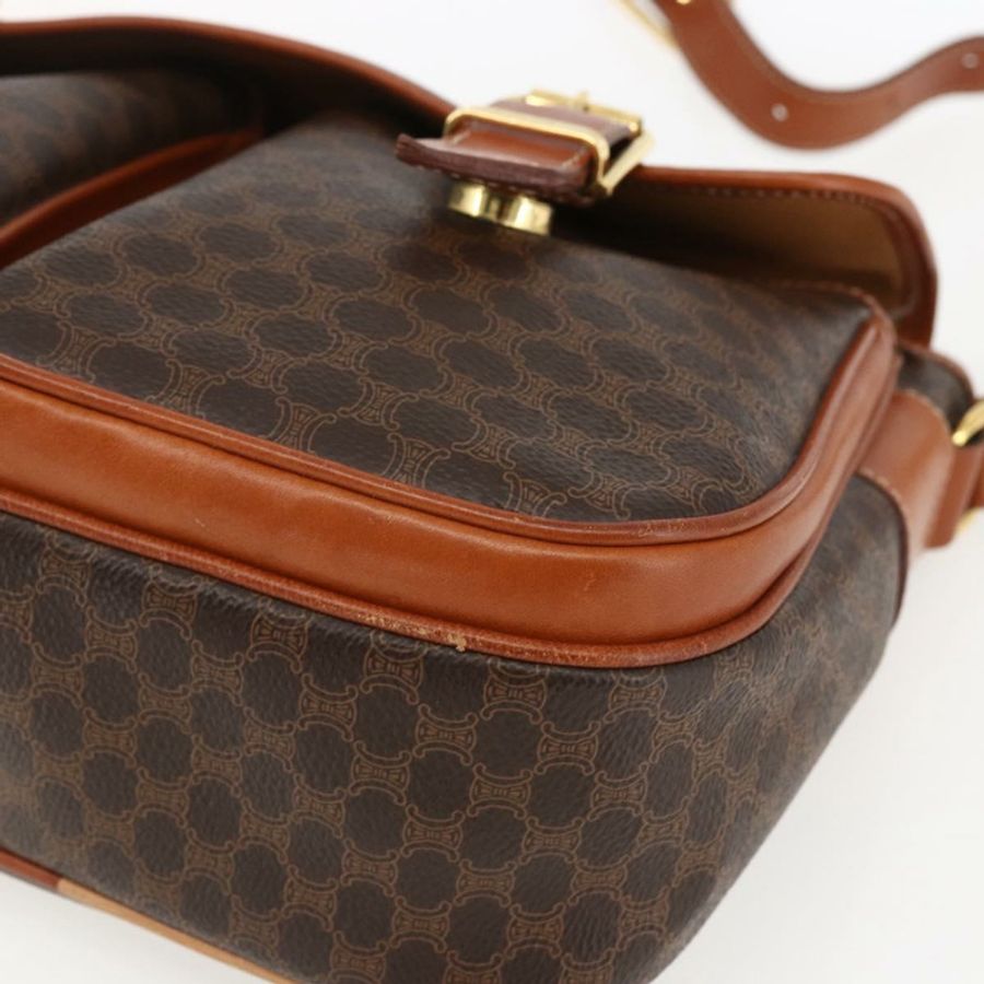 【日本直送】CELINE Macadam帆布手提包 PVC皮革 2way Brown Gold Auth ep12949V-8