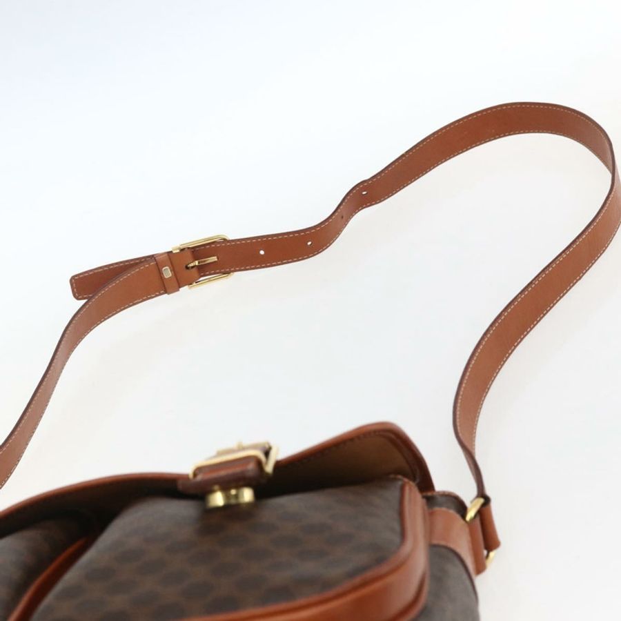 【日本直送】CELINE Macadam帆布手提包 PVC皮革 2way Brown Gold Auth ep12949V-14