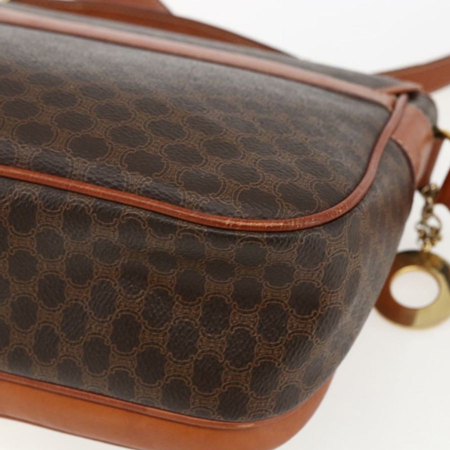 【日本直送】CELINE Macadam帆布手提包 PVC皮革 2way Brown Gold Auth ep12949V-16