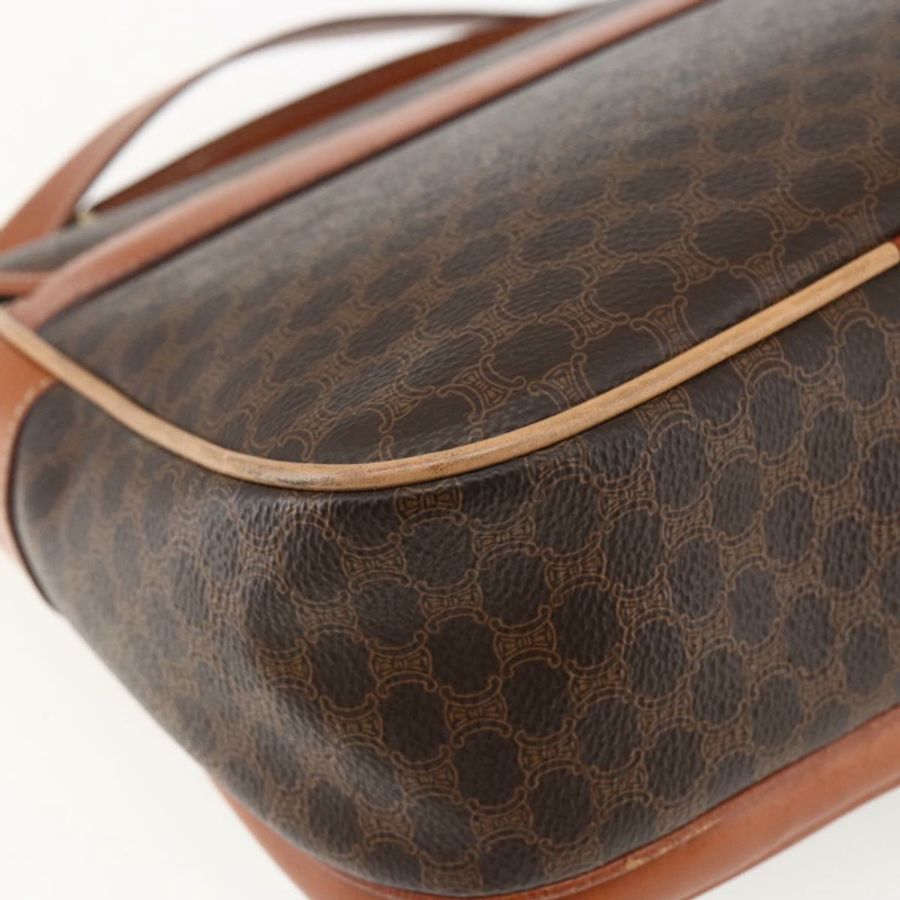 【日本直送】CELINE Macadam帆布手提包 PVC皮革 2way Brown Gold Auth ep12949V-17