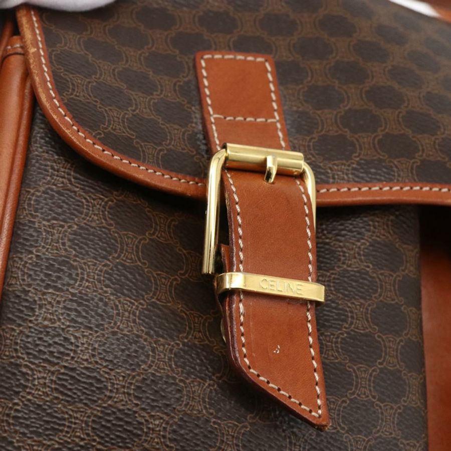 【日本直送】CELINE Macadam帆布手提包 PVC皮革 2way Brown Gold Auth ep12949V-18