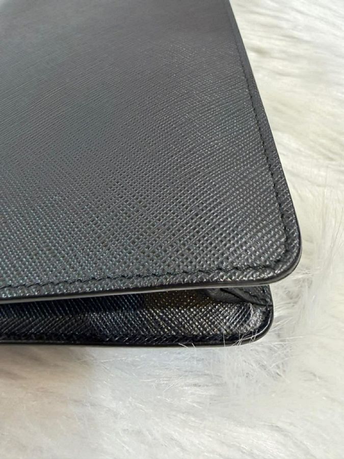 PRADA 1MF034 十字紋鏈帶皮夾 WOC 晚宴包 信封包-12
