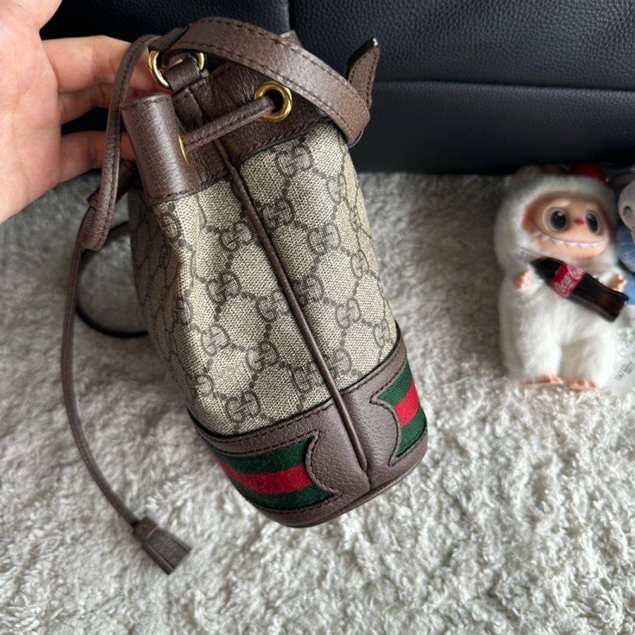 Gucci古馳老花迷你水桶包 尺寸:15.5×19×9cm 肩帶可調節-3