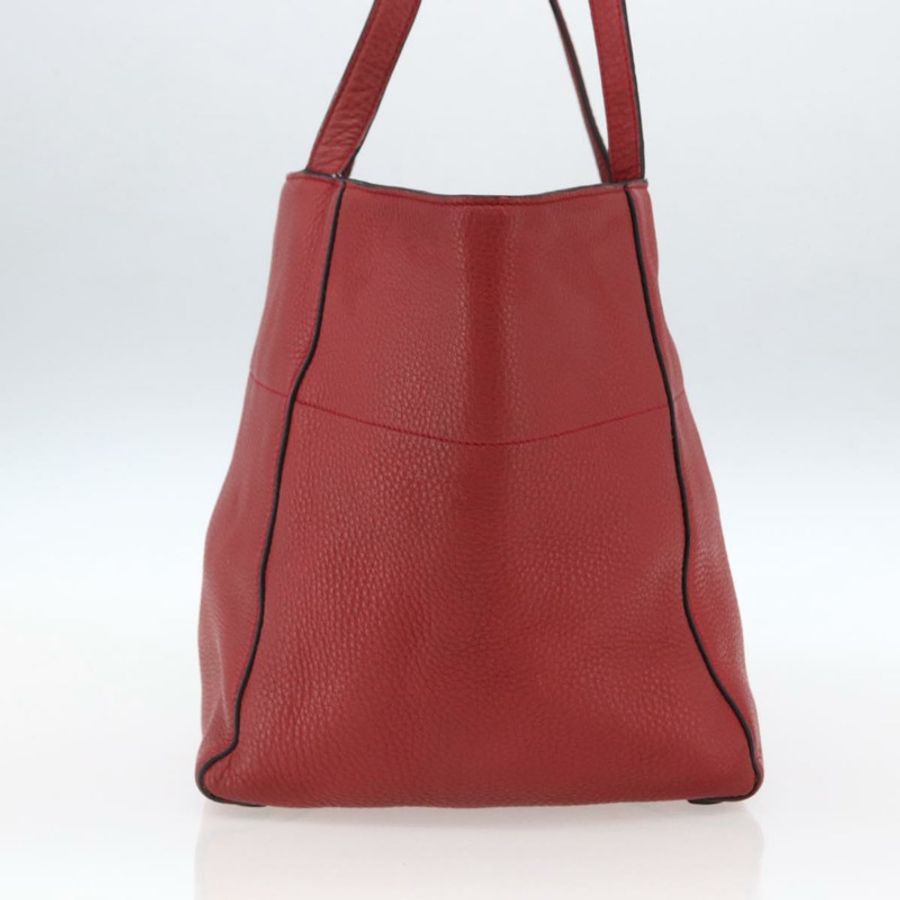 【日本直送】PRADA 手提包 皮革 紅色 金色 Auth mr2039-2