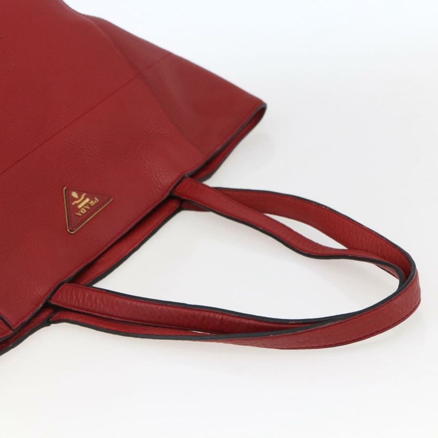 【日本直送】PRADA 手提包 皮革 紅色 金色 Auth mr2039-6
