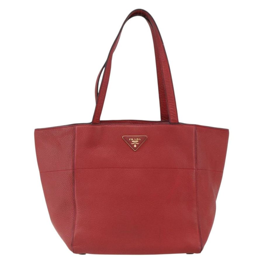 【日本直送】PRADA 手提包 皮革 紅色 金色 Auth mr2039-12