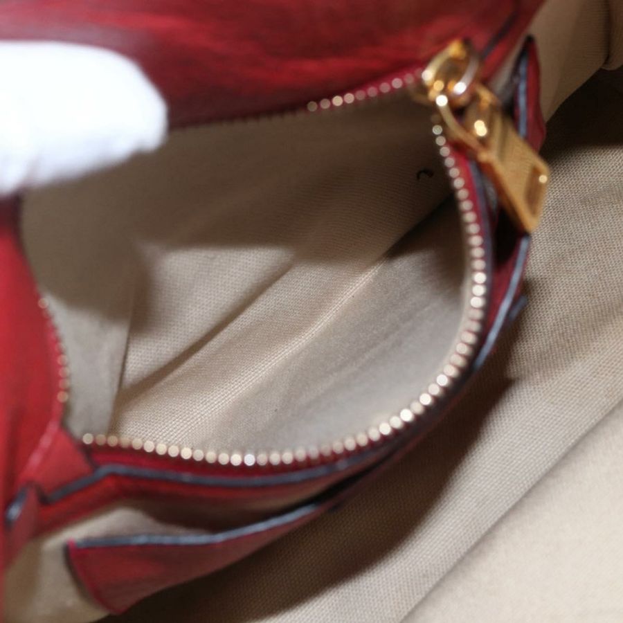 【日本直送】PRADA 手提包 皮革 紅色 金色 Auth mr2039-22