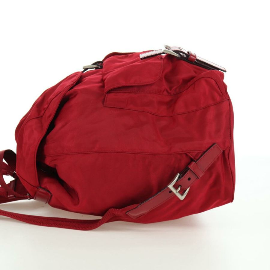 【日本直送】PRADA 背包 尼龍 紅色 銀色 Auth mr2001V-2