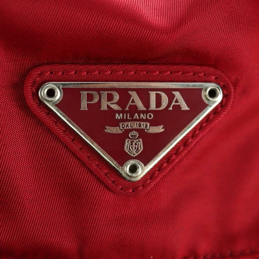 【日本直送】PRADA 背包 尼龍 紅色 銀色 Auth mr2001V-24