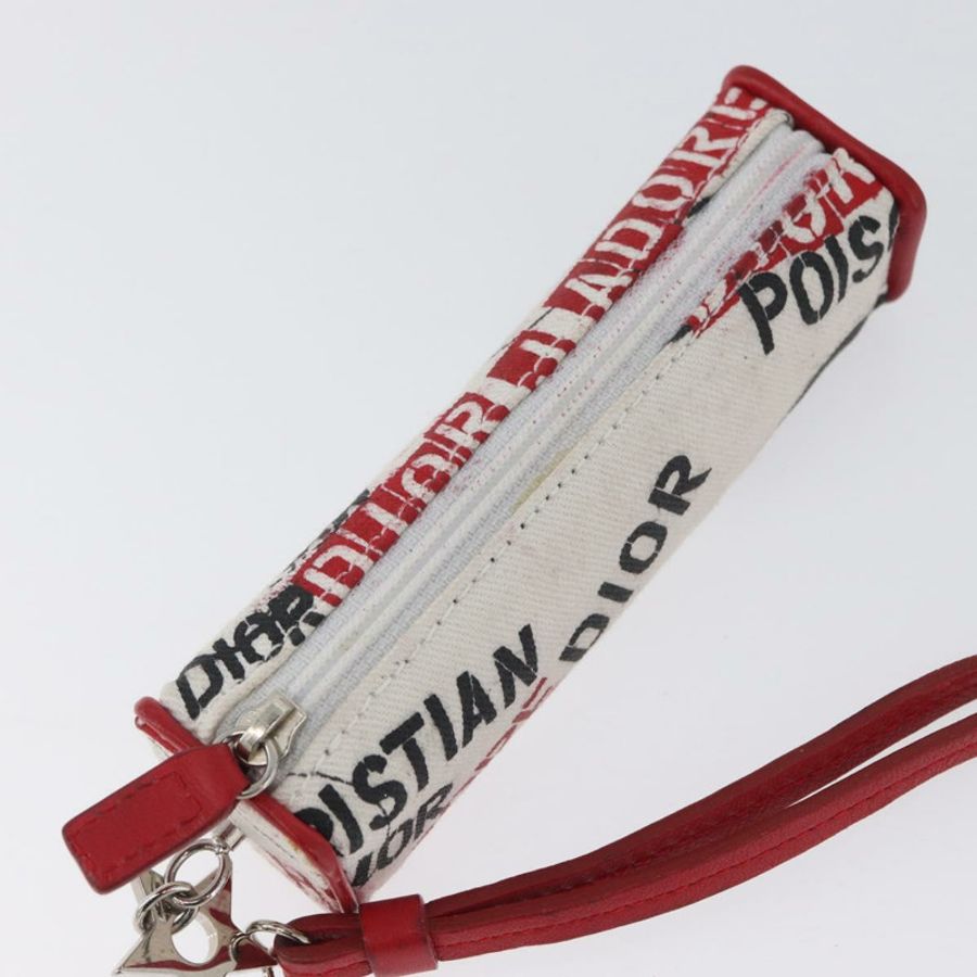 【日本直送】Christian Dior Hardcore 帆佈白色銀色頸包 Auth LNZ139V-5