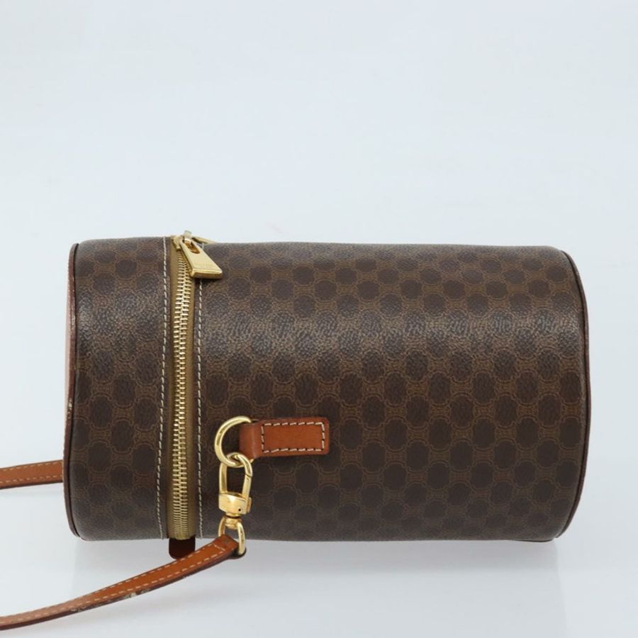 【日本直送】CELINE Macadam帆布肩背包 PVC皮革 棕色 金色 正品 LNZ142A-3