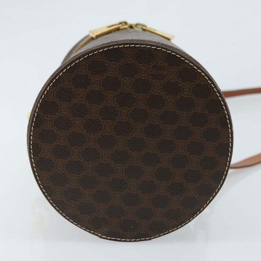 【日本直送】CELINE Macadam帆布肩背包 PVC皮革 棕色 金色 正品 LNZ142A-4