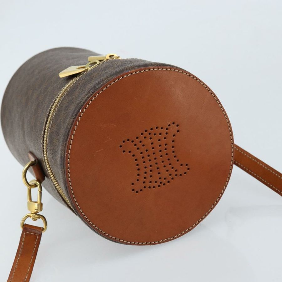 【日本直送】CELINE Macadam帆布肩背包 PVC皮革 棕色 金色 正品 LNZ142A-5