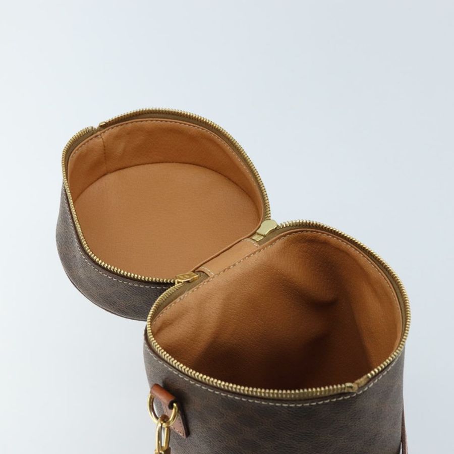 【日本直送】CELINE Macadam帆布肩背包 PVC皮革 棕色 金色 正品 LNZ142A-17