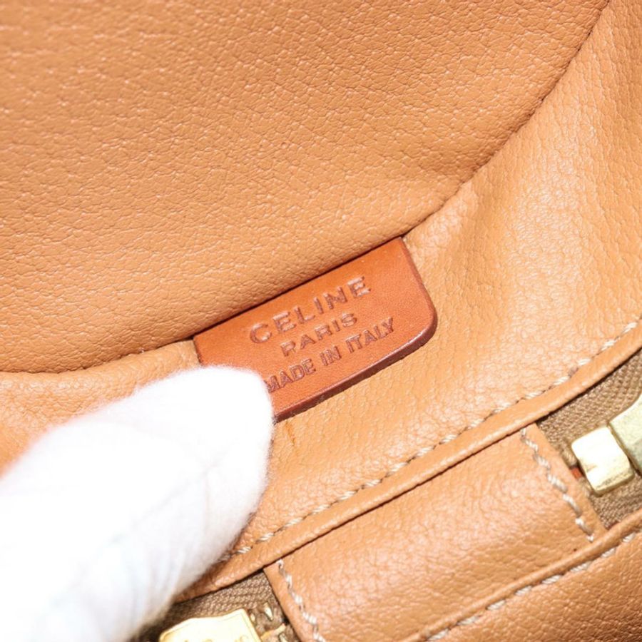 【日本直送】CELINE Macadam帆布肩背包 PVC皮革 棕色 金色 正品 LNZ142A-18