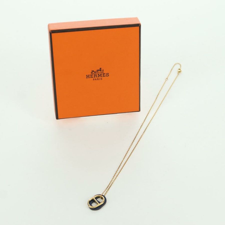【日本直送】HERMES Au Maiyon Chaine d'Ancre 項鍊金屬金色正品 LNZ841M-11
