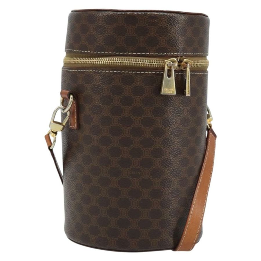 【日本直送】CELINE Macadam帆布肩背包 PVC皮革 棕色 金色 正品 LNZ654A-0