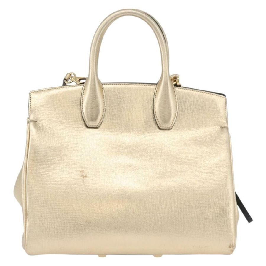 【日本直送】Salvatore Ferragamo Gancini 手提包 皮革 2way 金色 正品 gh1909A-1