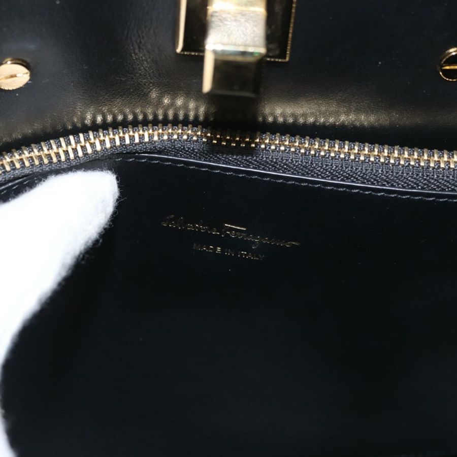【日本直送】Salvatore Ferragamo Gancini 手提包 皮革 2way 金色 正品 gh1909A-19