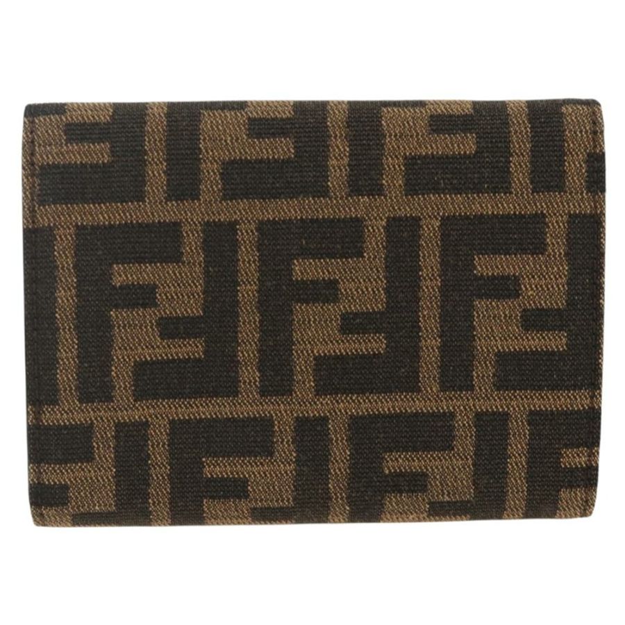 【日本直送】FENDI Zucca 帆布皮夾黑棕色正品 ki6616V-1