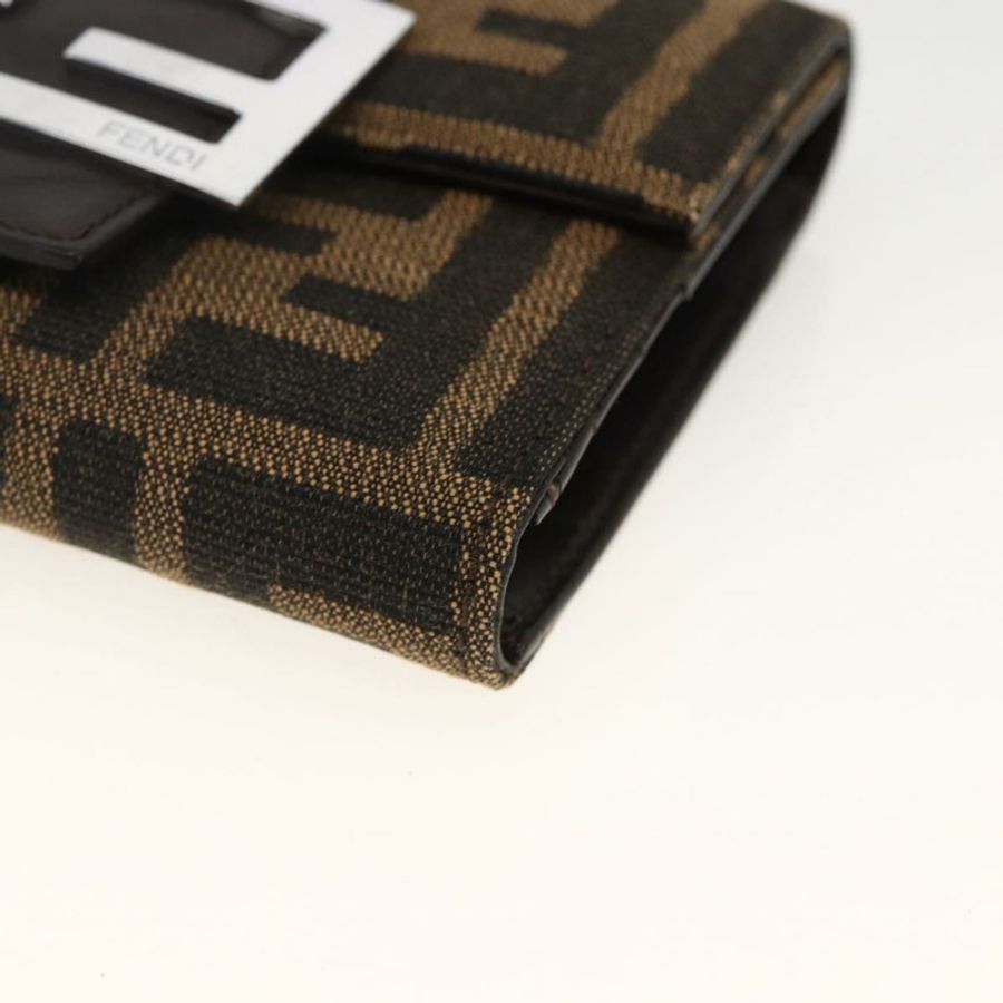 【日本直送】FENDI Zucca 帆布皮夾黑棕色正品 ki6616V-6