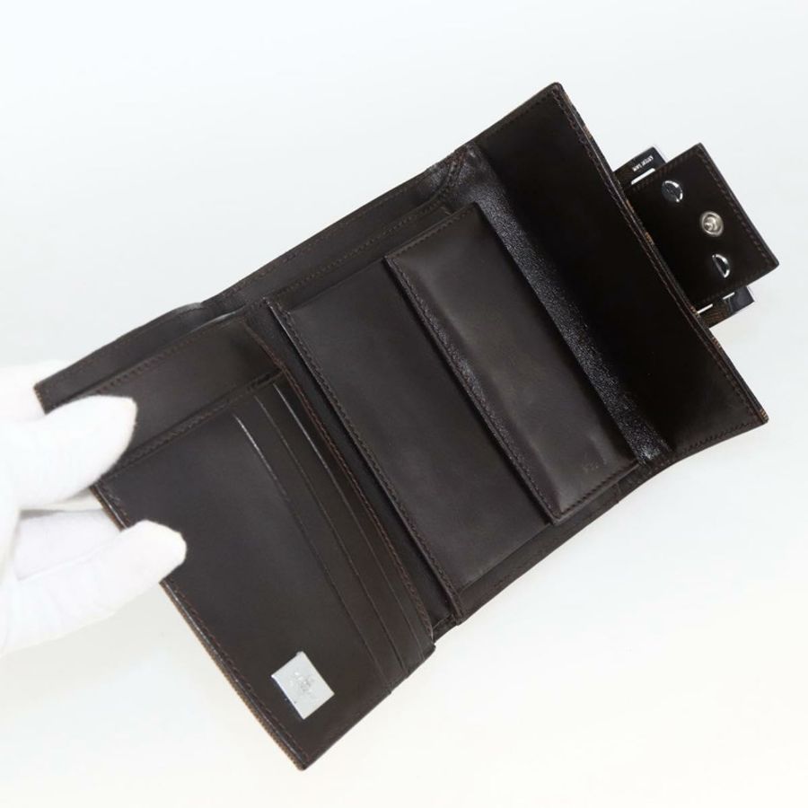 【日本直送】FENDI Zucca 帆布皮夾黑棕色正品 ki6616V-7