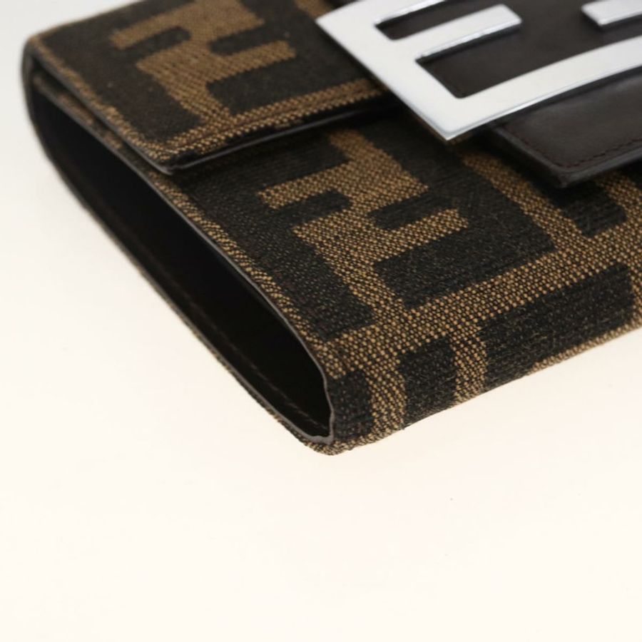 【日本直送】FENDI Zucca 帆布皮夾黑棕色正品 ki6616V-13
