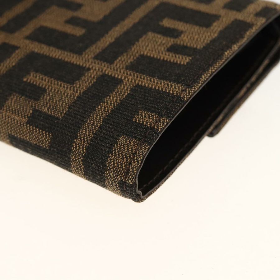 【日本直送】FENDI Zucca 帆布皮夾黑棕色正品 ki6616V-14