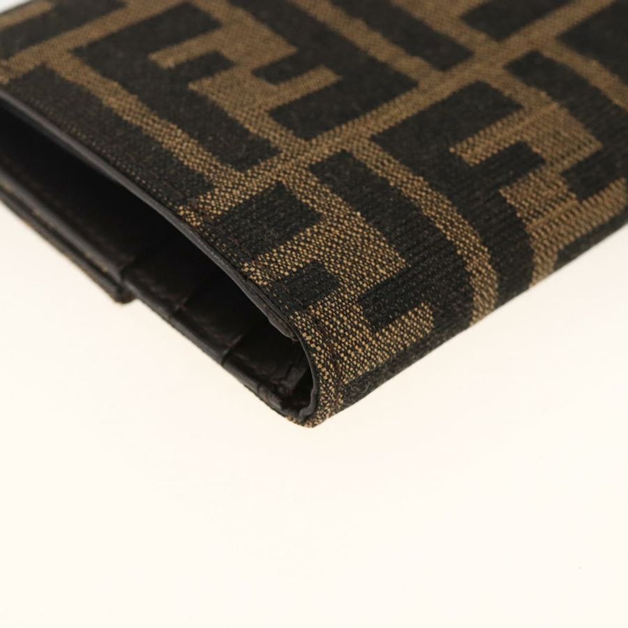 【日本直送】FENDI Zucca 帆布皮夾黑棕色正品 ki6616V-15