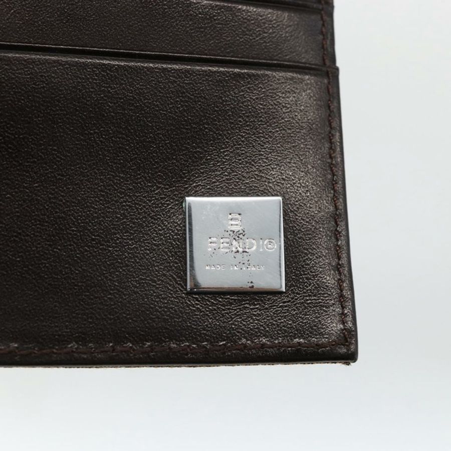 【日本直送】FENDI Zucca 帆布皮夾黑棕色正品 ki6616V-17