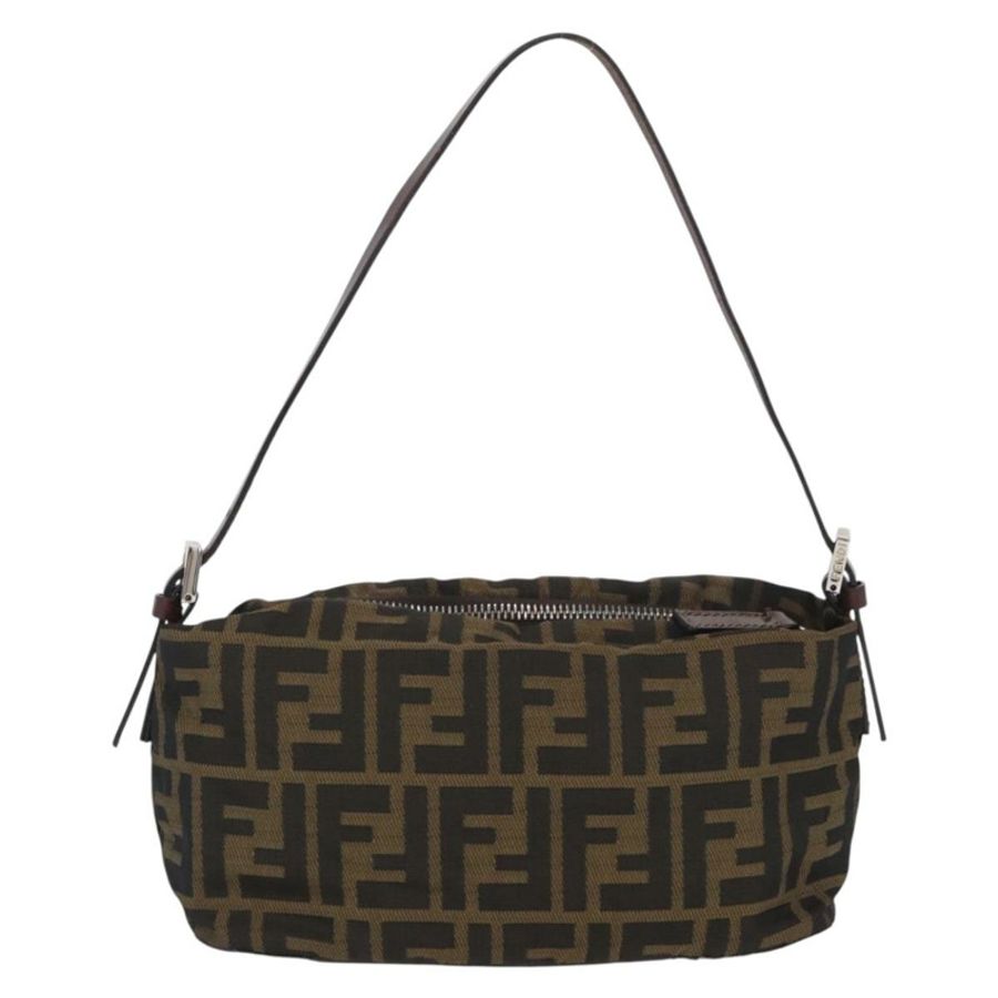 【日本直送】FENDI Zucca帆布單肩包 棕色/黑色 正品 YKZ748-1
