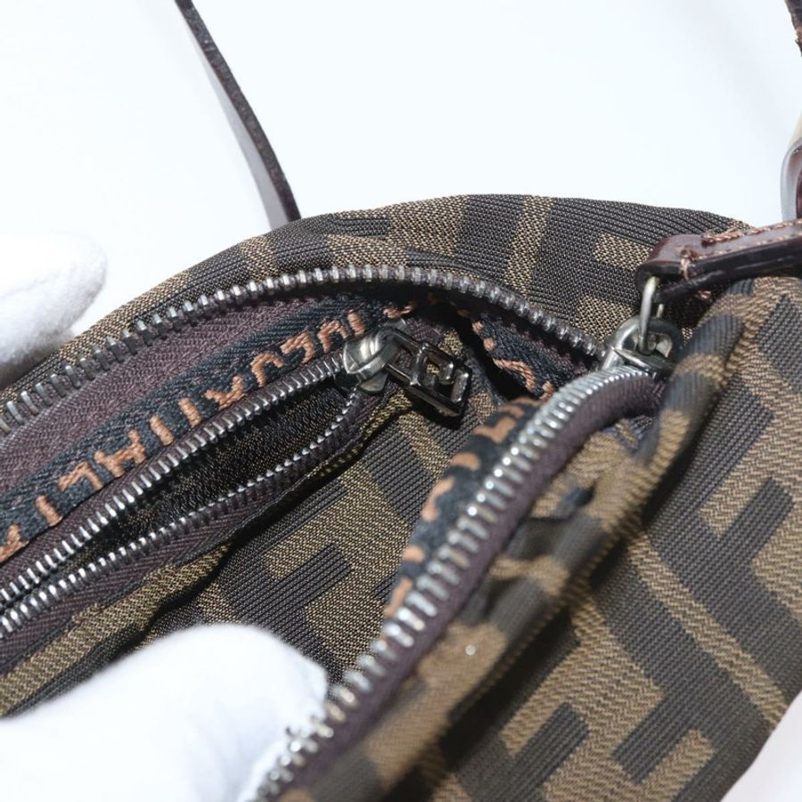 【日本直送】FENDI Zucca帆布單肩包 棕色/黑色 正品 YKZ748-21