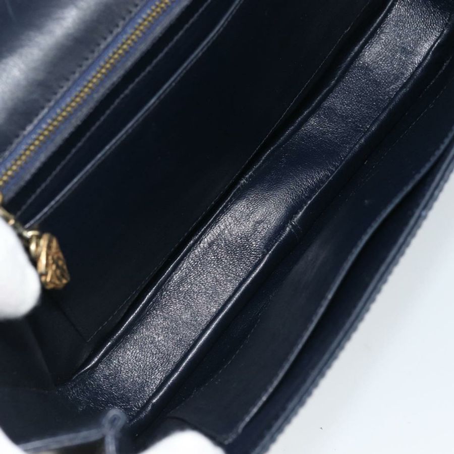 【日本直送】GUCCI Sherry Line 肩背包 皮革 海軍藍 金色 正品 BAZ198A-9