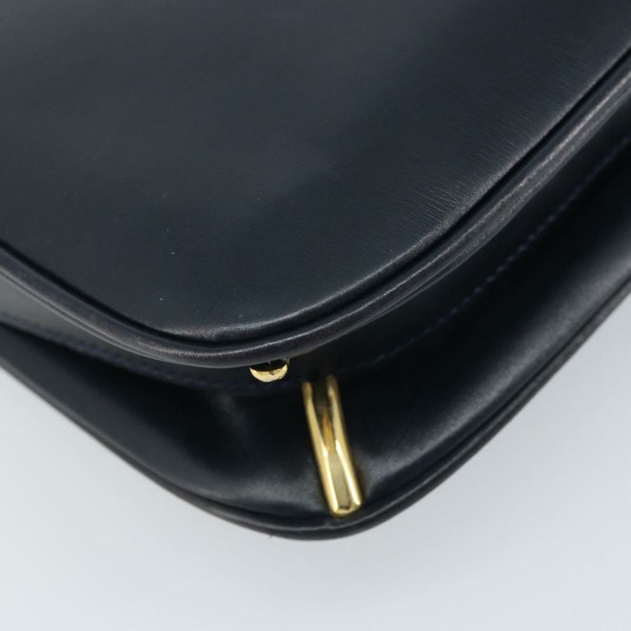 【日本直送】GUCCI Sherry Line 肩背包 皮革 海軍藍 金色 正品 BAZ198A-15