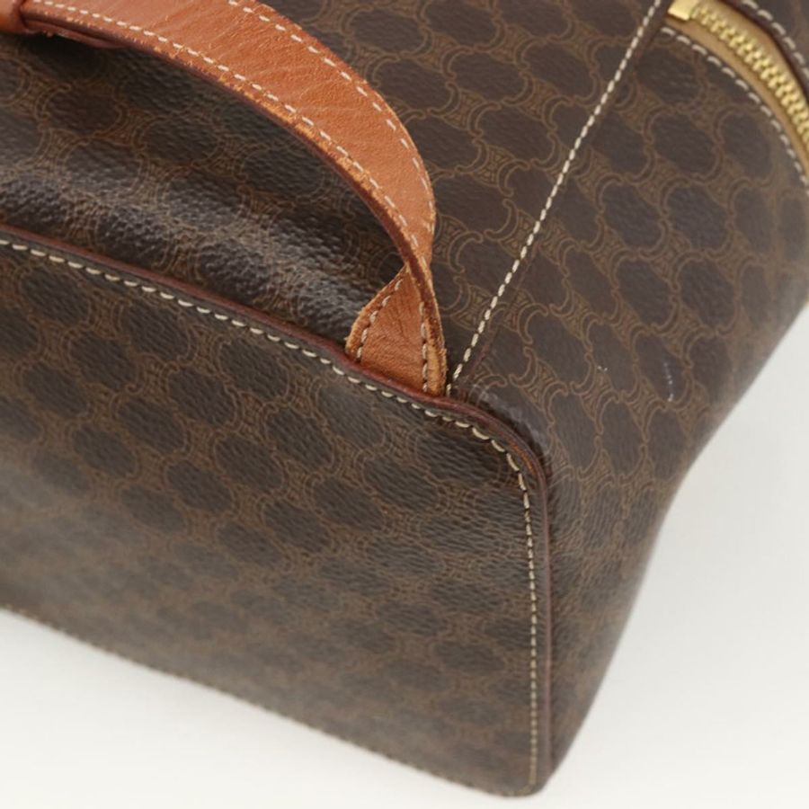 【日本直送】CELINE Macadam帆布雙肩包 PVC皮革 棕色 金色 正品 BAZ067A-16
