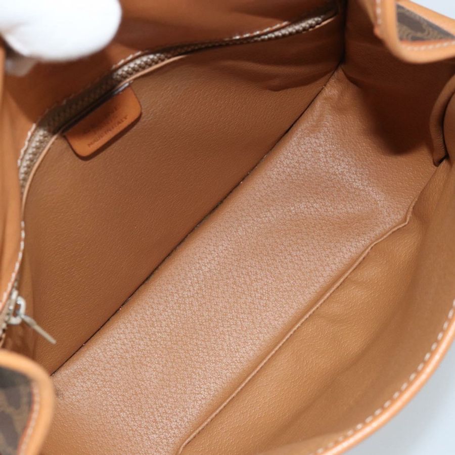 【日本直送】CELINE Macadam帆布星形球肩背包 PVC皮革 棕色 金色 正品 BAZ619A-9