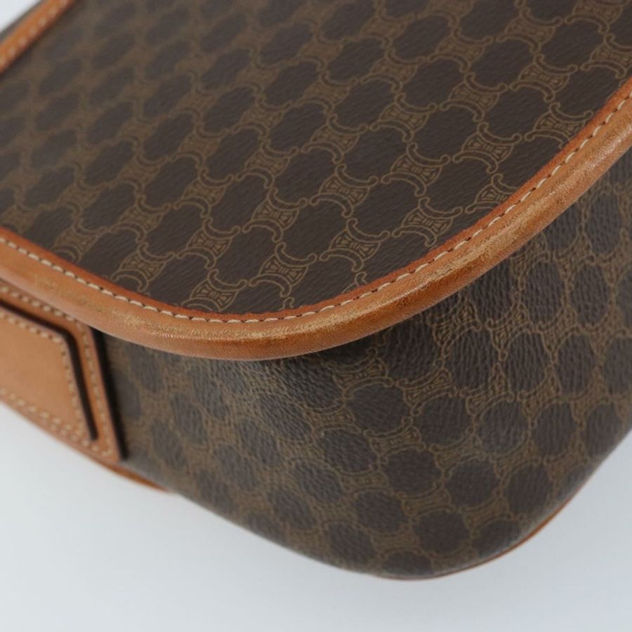 【日本直送】CELINE Macadam帆布星形球肩背包 PVC皮革 棕色 金色 正品 BAZ619A-16