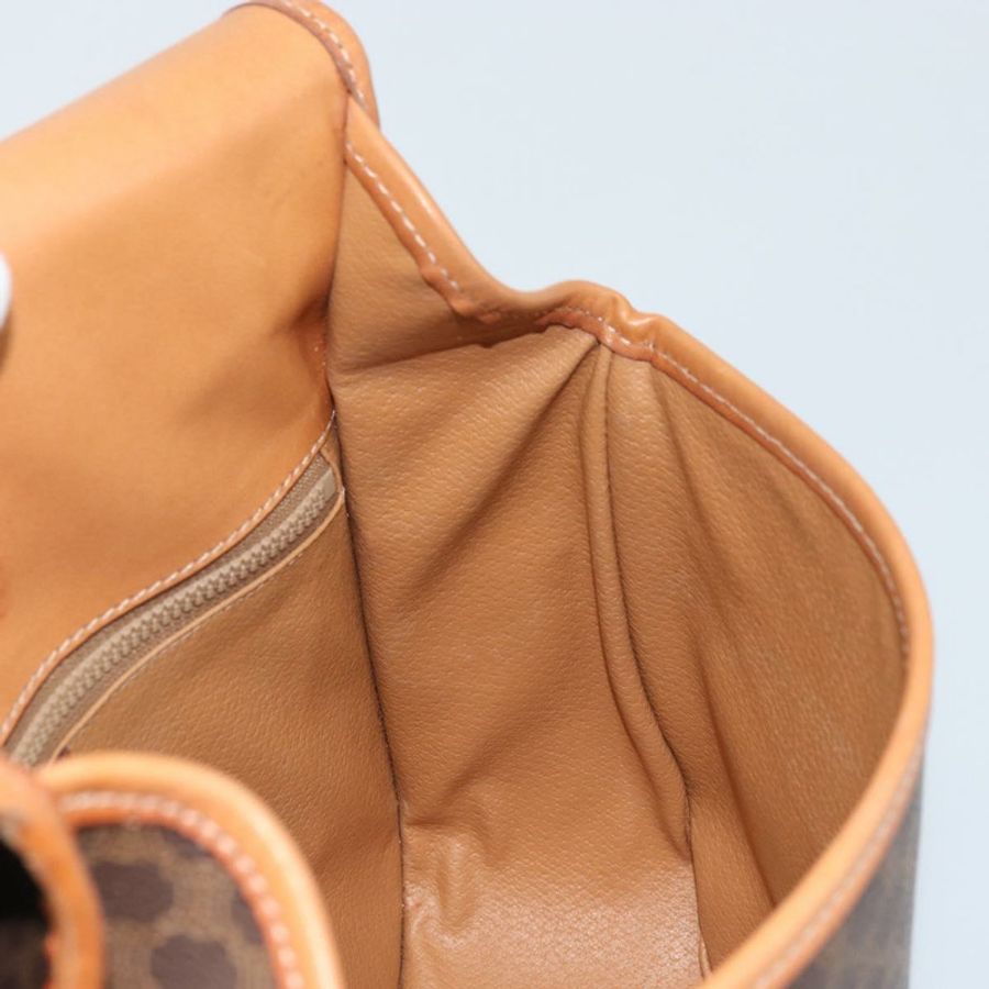 【日本直送】CELINE Macadam帆布星形球肩背包 PVC皮革 棕色 金色 正品 BAZ619A-19