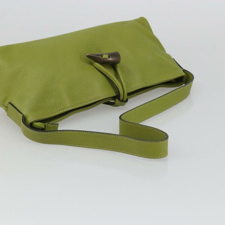 【日本直送】BURBERRY 綠色皮革單肩包 正品 BAZ684A-6